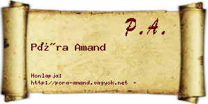 Póra Amand névjegykártya