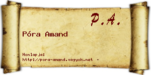 Póra Amand névjegykártya